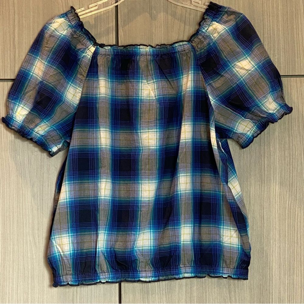 Thereabouts Blue Plaid Top Youth 2XL 20.5P NWT